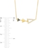 Thumbnail Image 3 of 0.085 CT. T.W. Enhanced Black and White Diamond Graduated Triple Triangle Necklace in 10K Gold