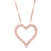 Thumbnail Image 0 of 0.085 CT. T.W. Diamond Heart Outline Pendant in 10K Rose Gold