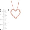 Thumbnail Image 2 of 0.085 CT. T.W. Diamond Heart Outline Pendant in 10K Rose Gold