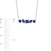 Thumbnail Image 3 of Multi-Shape Lab-Created Blue Sapphire Five Stone Bar Necklace in Sterling Silver