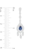 Thumbnail Image 2 of Pear-Shaped Lab-Created Blue and White Sapphire Marquise Frame Vintage-Style Chandelier Drop Earrings in Sterling Silver