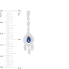 Thumbnail Image 3 of Pear-Shaped Lab-Created Blue and White Sapphire Marquise Frame Vintage-Style Chandelier Drop Earrings in Sterling Silver