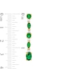 Multi-Shape Lab-Created Emerald and White Sapphire Linear Drop Earrings in Sterling Silver with 14K Gold Plate