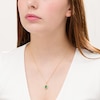Thumbnail Image 2 of Marquise Lab-Created Emerald and White Sapphire Frame Vintage-Style Drop Pendant in Sterling Sliver with 14K Gold Plate