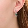 Thumbnail Image 2 of Pear-Shaped Lab-Created Emerald and White Sapphire Open Frame Vintage-Style Drop Earrings in Sterling Silver