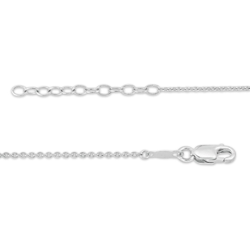Main Image 3 of Pear-Shaped and Round Lab-Created Ruby Three Stone Chandelier Anklet in Sterling Silver - 10"