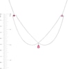 Thumbnail Image 4 of Pear-Shaped and Round Lab-Created Ruby Three Stone Chandelier Anklet in Sterling Silver - 10"