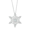 Thumbnail Image 0 of 3.0mm Aquamarine and Lab-Created White Sapphire Snowflake Pendant in Sterling Silver