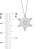 Thumbnail Image 2 of 3.0mm Aquamarine and Lab-Created White Sapphire Snowflake Pendant in Sterling Silver