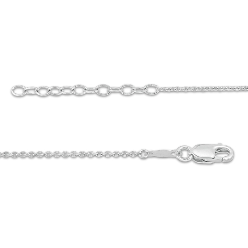 Pear-Shaped and Round Lab-Created Ruby Three Stone Chandelier Anklet in Sterling Silver - 10"