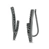 Thumbnail Image 0 of 0.085 CT. T.W. Black Diamond Split Curve Crawler Earrings in 10K White Gold with Black Rhodium