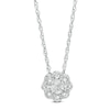 Thumbnail Image 1 of 3.4mm White Topaz Frame Flower Pendant in Sterling Silver