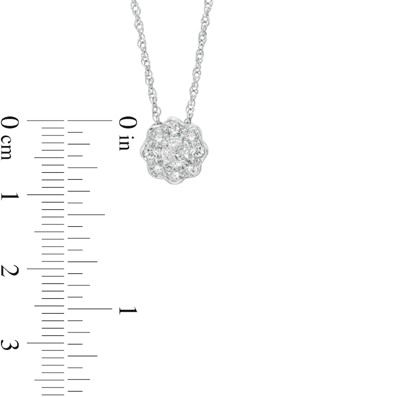 Main Image 3 of 3.4mm White Topaz Frame Flower Pendant in Sterling Silver