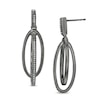 Thumbnail Image 0 of 0.086 CT. T.W. Diamond Double Oval Orbit Drop Earrings in Sterling Silver with Black Rhodium