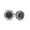 0.69 CT. T.W. Enhanced Black and White Diamond Frame Stud Earrings in 10K White Gold with Black Rhodium