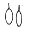 Thumbnail Image 0 of 0.29 CT. T.W. Black Diamond Oval Outline Drop Earrings in Sterling Silver with Black Rhodium