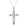 Thumbnail Image 0 of 0.18 CT. T.W. Diamond Beaded Cross Pendant in Sterling Silver with Black Rhodium