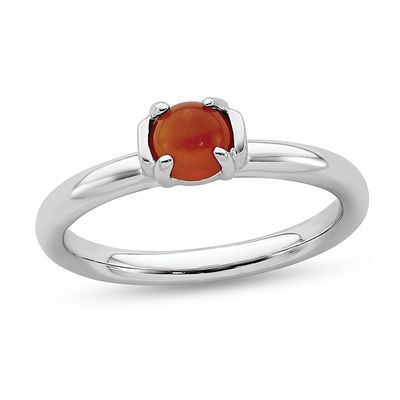 Stackable Expressions™ 5.0mm Carnelian Ring in Sterling Silver