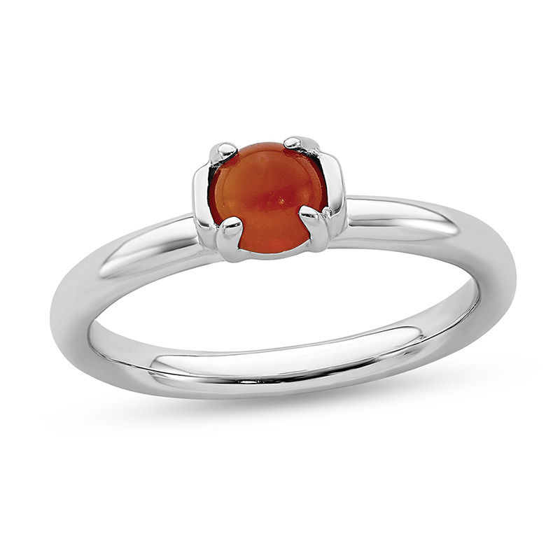 Stackable Expressions™ 5.0mm Carnelian Ring in Sterling Silver