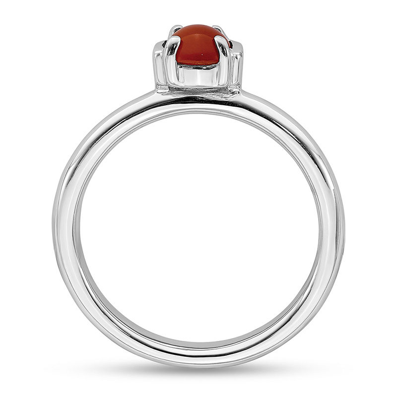 Main Image 2 of Stackable Expressions™ 5.0mm Carnelian Ring in Sterling Silver
