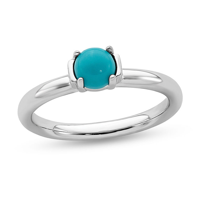 Stackable Expressions™ 5.0mm Simulated Turquoise Ring in Sterling Silver