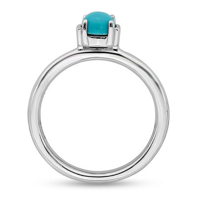 Stackable Expressions™ 5.0mm Simulated Turquoise Ring in Sterling Silver
