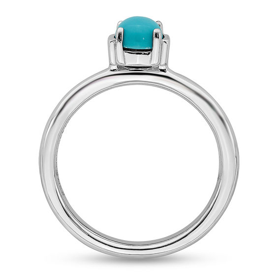Stackable Expressions™ 5.0mm Simulated Turquoise Ring in Sterling Silver
