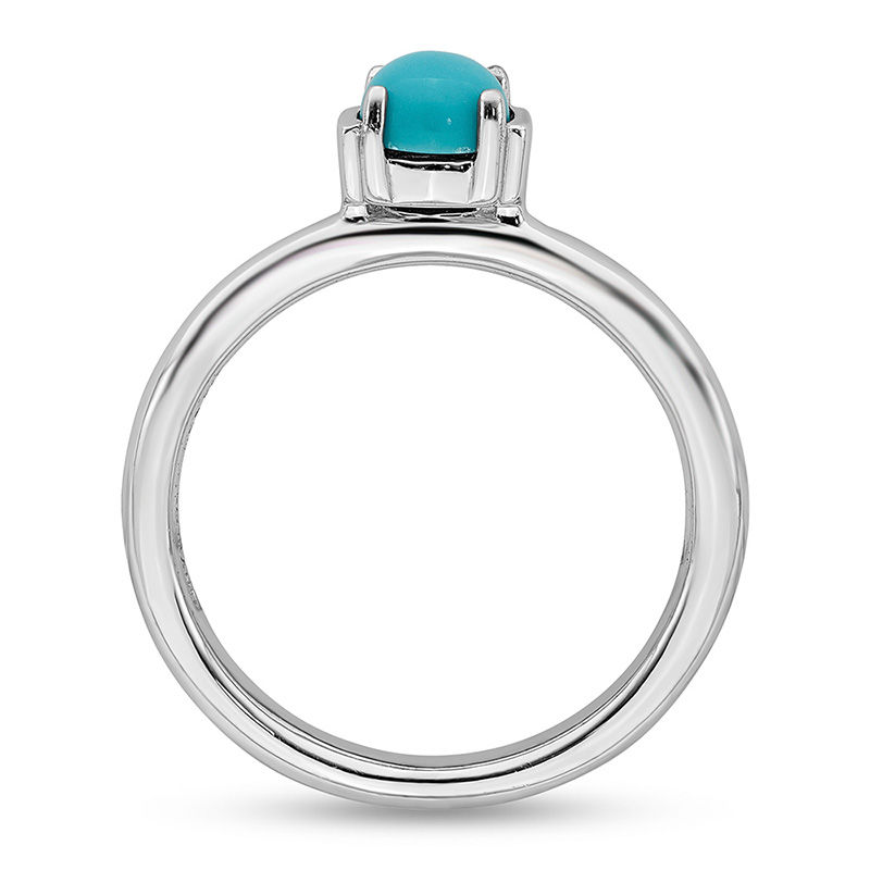 Stackable Expressions™ 5.0mm Simulated Turquoise Ring in Sterling Silver