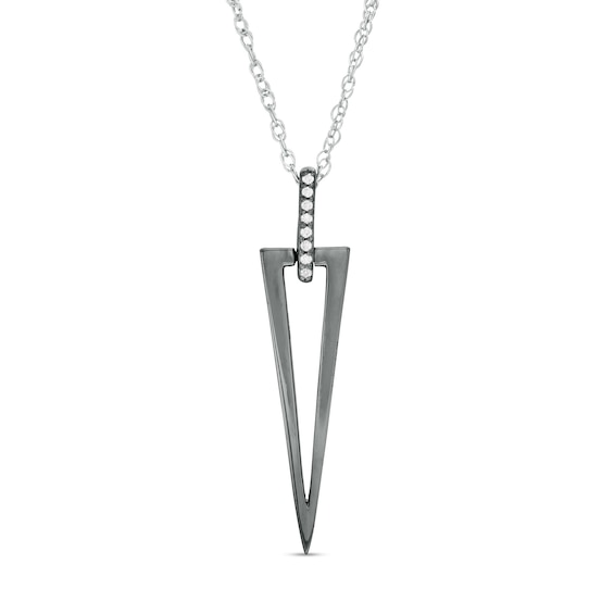 Statement Pendant Well Over 34 ctw in Diamonds 42 x 32mm DIAMOND Oxidized Sterling Silver Designer Triangle Connector
