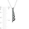 Thumbnail Image 3 of 0.29 CT. T.W. Enhanced Black and White Diamond Vertical Bar Scatter Pendant in Sterling Silver and Black Rhodium