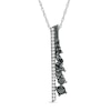 Thumbnail Image 0 of 0.45 CT. T.W. Enhanced Black and White Diamond Vertical Bar Scatter Pendant in Sterling Silver and Black Rhodium