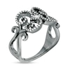 Thumbnail Image 2 of 0.23 CT. T.W. Diamond Filigree Swirl Ring in Sterling Silver with Black Rhodium