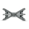 0.23 CT. T.W. Enhanced Black and White Diamond Orbit Ring in Sterling Silver with Black Rhodium