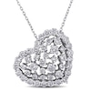Thumbnail Image 1 of 1.99 CT. T.W. Diamond Scattered Tilted Heart Pendant in 14K White Gold (H/SI2)