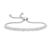 Thumbnail Image 0 of 0.25 CT. T.W. Diamond Alternating Marquise Double Row Bolo Bracelet in Sterling Silver - 9.5"