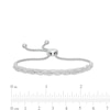 Thumbnail Image 2 of 0.25 CT. T.W. Diamond Alternating Marquise Double Row Bolo Bracelet in Sterling Silver - 9.5"
