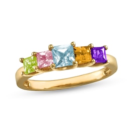 Mother's Princess-Cut Birthstone Ring by ArtCarved (3-5 Stones)