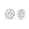 Thumbnail Image 0 of Composite Diamond Accent Bead Frame Stud Earrings in Sterling Silver