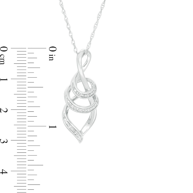 Main Image 3 of Diamond Accent Swirl Ribbon Pendant in Sterling Silver
