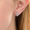 Thumbnail Image 1 of Diamond Accent Beaded Heart Stud Earrings in Sterling Silver