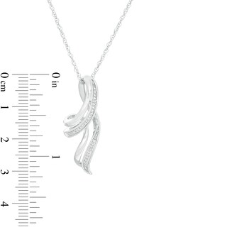 Diamond Accent Looping Ribbon Pendant in Sterling Silver
