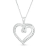 Thumbnail Image 1 of Diamond Accent Double Loop Ribbon Heart Pendant in Sterling Silver