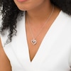 Thumbnail Image 2 of Diamond Accent Double Loop Ribbon Heart Pendant in Sterling Silver