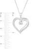 Thumbnail Image 3 of Diamond Accent Double Loop Ribbon Heart Pendant in Sterling Silver