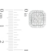 Thumbnail Image 3 of 1.23 CT. T.W. Cushion-Shaped Multi-Diamond Frame Stud Earrings in 10K White Gold