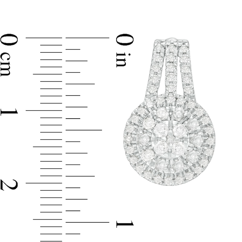 1.45 CT. T.W. Composite Diamond Double Frame Drop Earrings in 10K White Gold