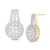 Thumbnail Image 0 of 1.45 CT. T.W. Composite Diamond Double Frame Drop Earrings in 10K Gold