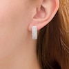 Thumbnail Image 1 of 1.18 CT. T.W. Diamond Multi-Row Hoop Earrings in 10K White Gold