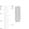 Thumbnail Image 2 of 1.18 CT. T.W. Diamond Multi-Row Hoop Earrings in 10K White Gold