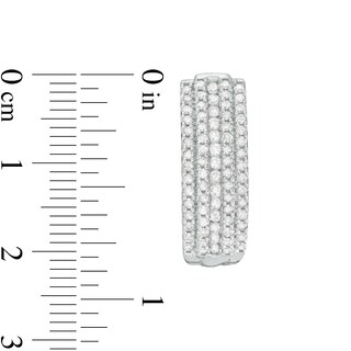 1.18 CT. T.W. Diamond Multi-Row Hoop Earrings in 10K White Gold
